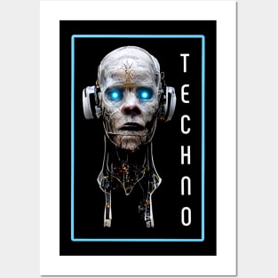 Techno Alien DJ Posters and Art